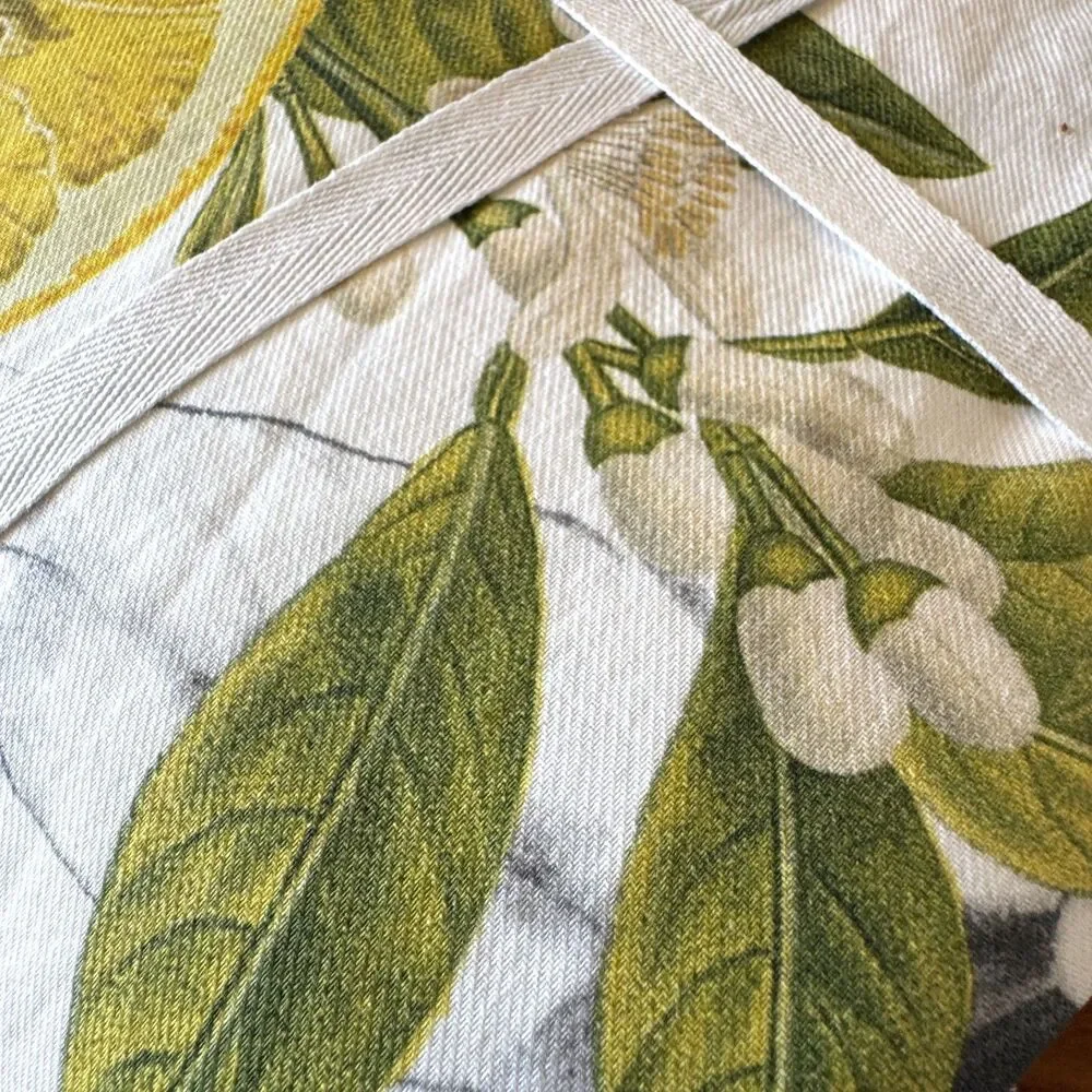 Williams Sonoma Limone 100% Cotton Table Cloth Lemons Italy With Umbrella Hole